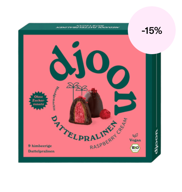 Djoon – Date Pralines Raspberry Cream – 9 pralines