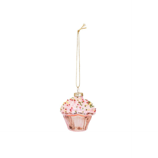 Weihnachtsornament aus Glas - Cupcake